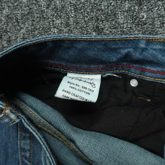 Cult Of Individuality Jeans Mens 38x34 Blue Hagen Straight Leg Distressed‎ Denim